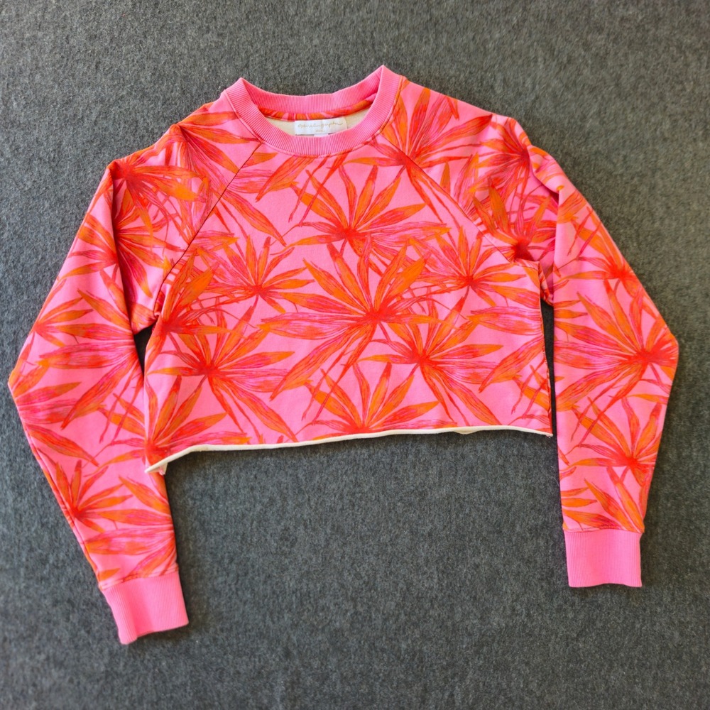 Spiritual Gangster XS Pink Intent Crop Sweatshirt Athleisure Streetwear Gym‎ EUC